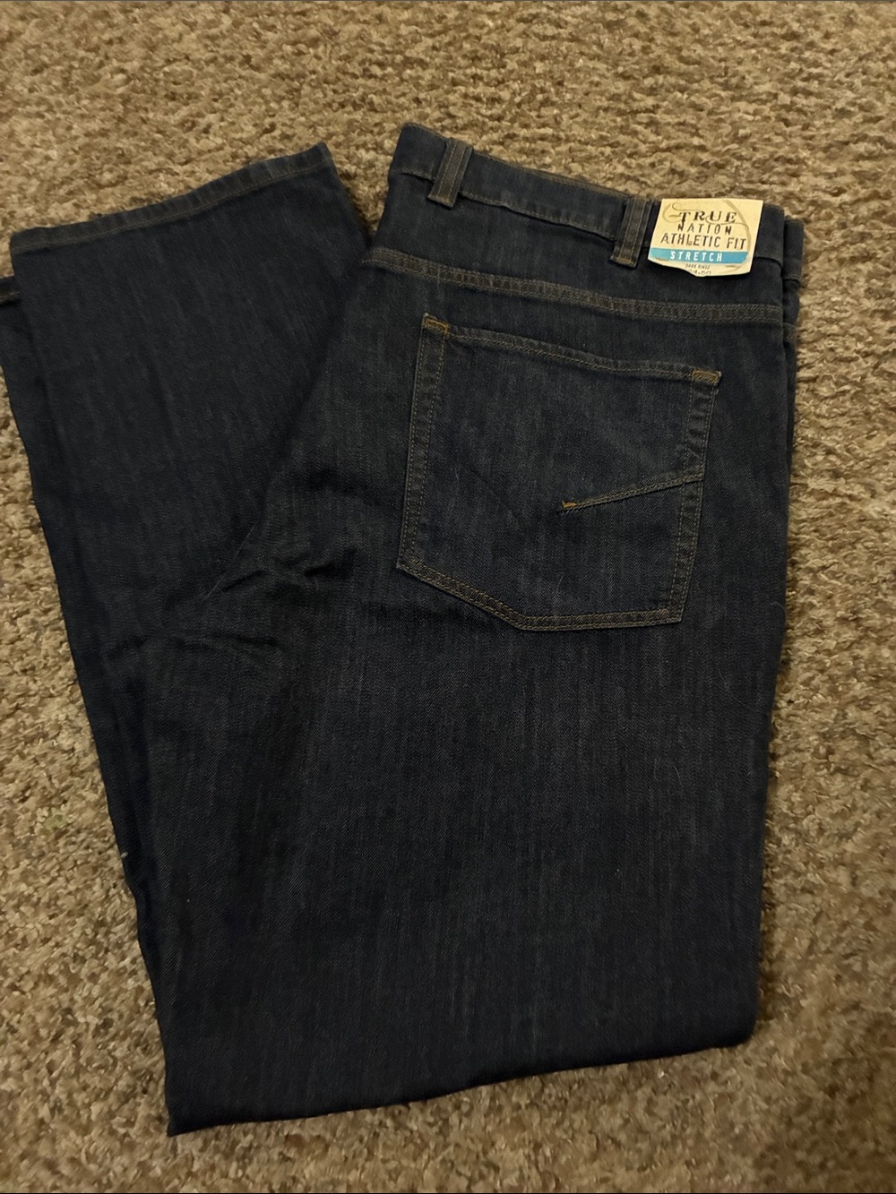 True Nation Men's Relaxed Fit Dark Blue Jeans42x32